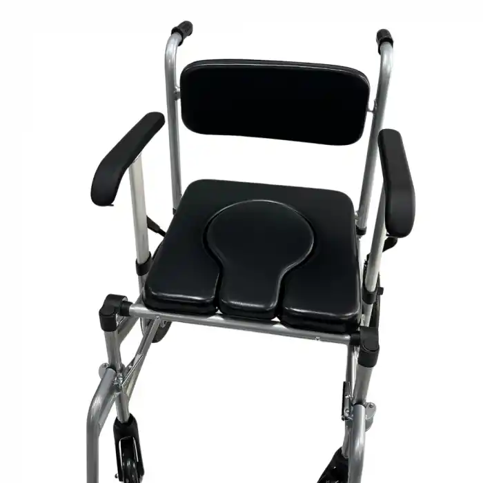 Poylin Banyo ve Tuvalet Sandalyesi | Alüminyum Gövde, Önden Çekilebilir Klozet Kapaklı, Katlanabilir P690