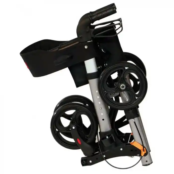 Poylin Titanyum Rollatör | Katlanabilir Hafif Yapı, Oturma Alanı, Baston Tutuculu P777T