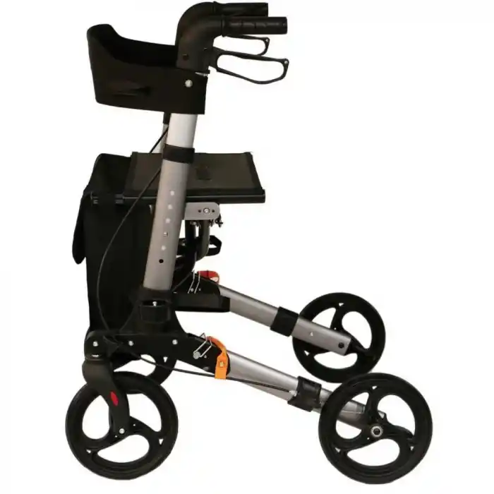 Poylin Titanyum Rollatör | Katlanabilir Hafif Yapı, Oturma Alanı, Baston Tutuculu P777T