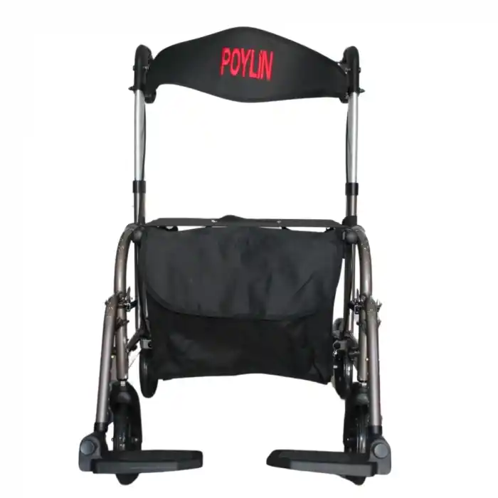 Poylin Pedallı (Ayaklı) Rolatör | Tekerlekli Sandalyeye Dönüşebilen Yapı, Çift Yönlü Oturma Alanı, Baston Tutuculu P777P