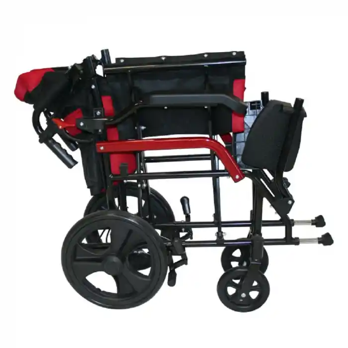 Poylin Refakatçi Tekerlekli Sandalye | Katlanabilir Alüminyum Şase, Refakatçi Frenli, Hafif ve Taşınabilir P806