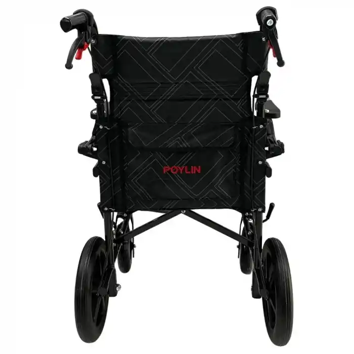 Poylin Refakatçi Tekerlekli Sandalye | Katlanabilir Alüminyum Şase, Refakatçi Frenli, Hafif ve Portatif P806K