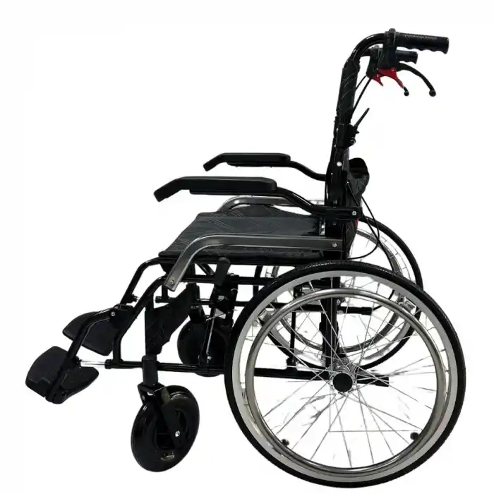 Poylin Tekerlekli Refakatçi Tekerlekli Sandalye | Katlanabilir Alüminyum Şase, Refakatçi Frenli, Hafif ve Portatif P807K