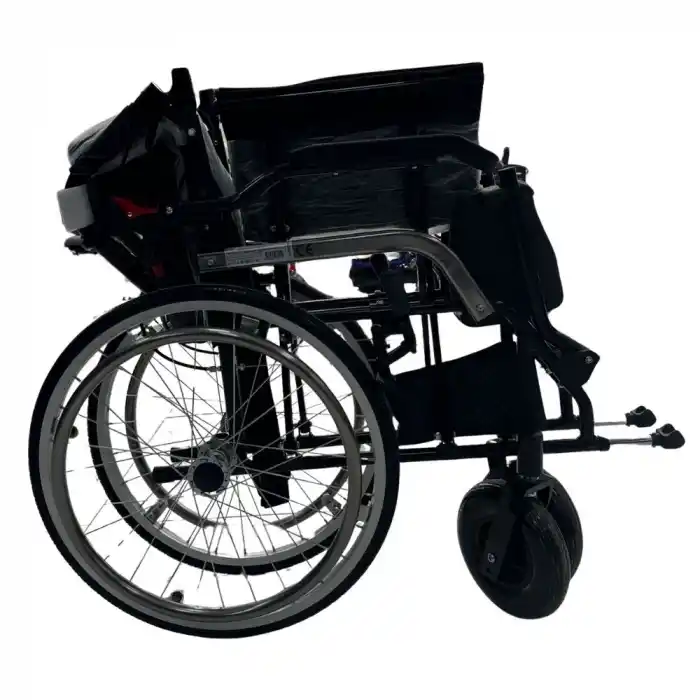 Poylin Tekerlekli Refakatçi Tekerlekli Sandalye | Katlanabilir Alüminyum Şase, Refakatçi Frenli, Hafif ve Portatif P807K