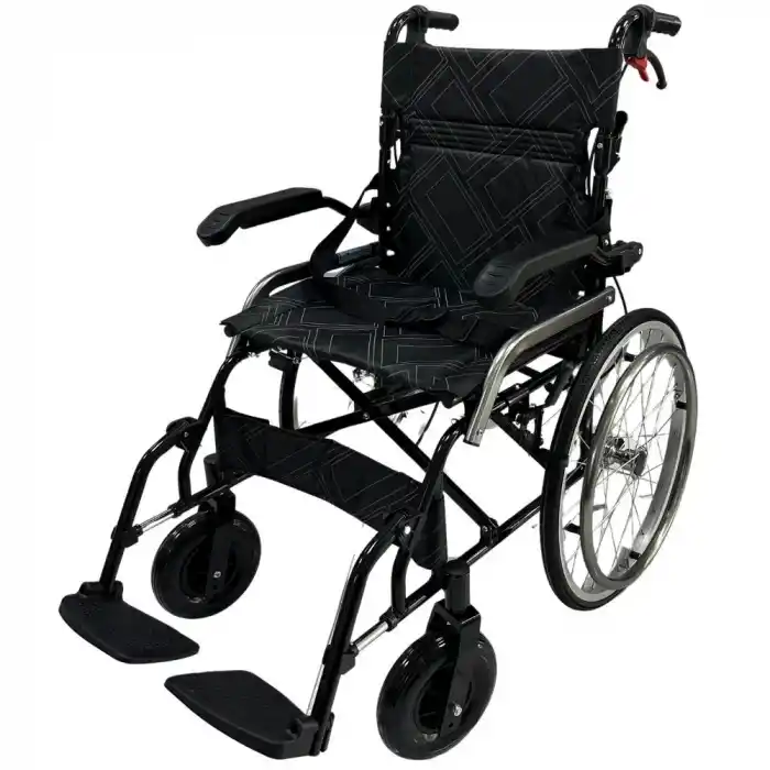 Poylin Tekerlekli Refakatçi Tekerlekli Sandalye | Katlanabilir Alüminyum Şase, Refakatçi Frenli, Hafif ve Portatif P807K