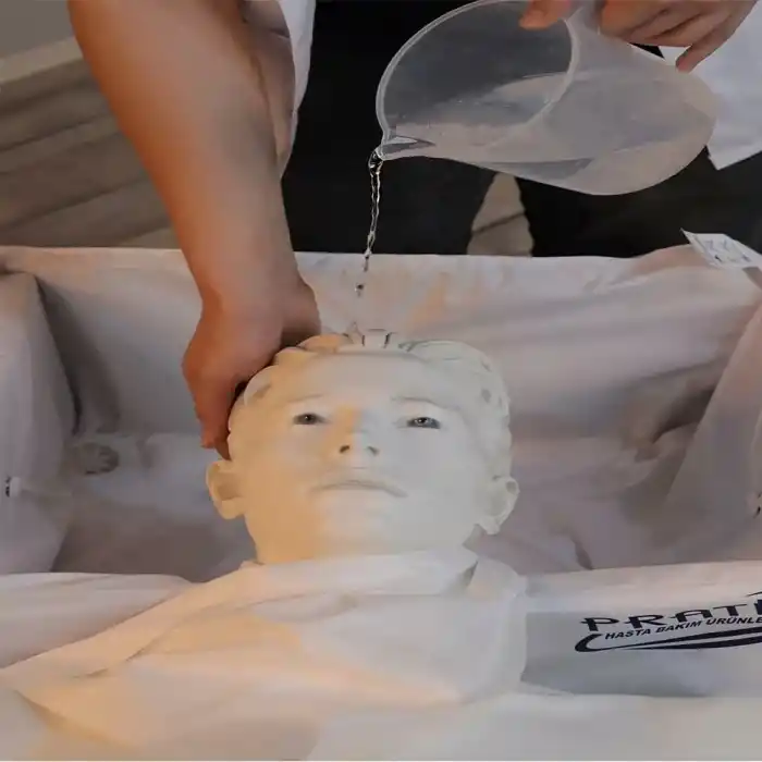 Pratik Baş Yıkama Havuzu | Yatağa Bağımlı Hastalar İçin Su Geçirmez ve Baş Destekli