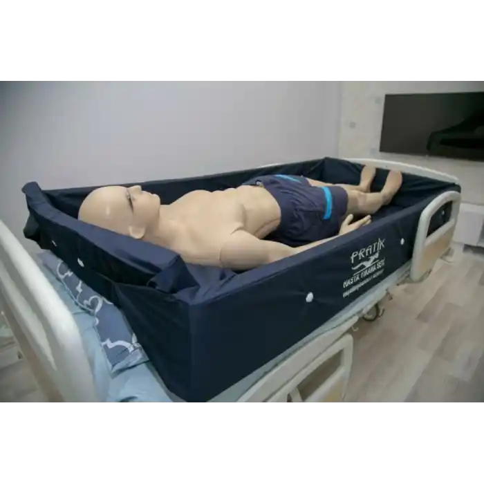 Pratik Hasta Yıkama Havuz Seti Mavi | Yatağa Bağımlı Hastalar İçin Güvenli Banyo İmkanı