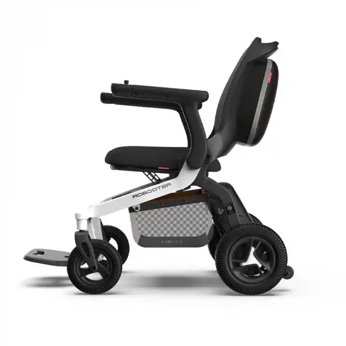 Robooter Akülü Tekerlekli Sandalye Gri | Hafif Alüminyum Gövde, Fırçasız Motor ve 25 km Menzilli Ergonomik Sürüş Desteği E40-20