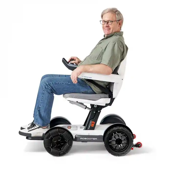 Robooter Akülü Tekerlekli Sandalye | Ergonomik Tasarım, Hafif Alüminyum Gövde ve 35 km Menzilli Mobilite Desteği X40