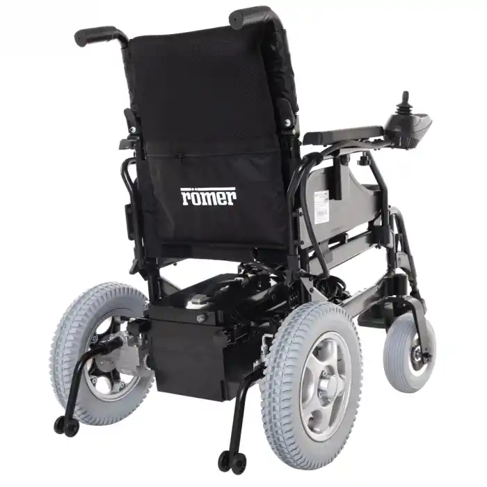 Römer Akülü Tekerlekli Sandalye | 2x340W Motor Gücü, 24V32Ah JEL Akü ve Katlanabilir Çelik Şase R106