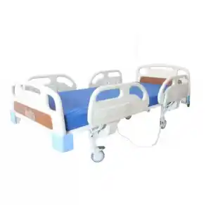 2 Motorlu Hastane Tipi Hasta Karyolası Full ABS | Komple Set, 10 cm Yatak ve Serum Askısı Dahil