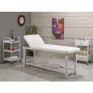 Elit Ekstra Sağlam Sırt Hareketli Bakım Masası Beyaz | Ayarlanabilir Sırt Destekli Dayanıklı 3221