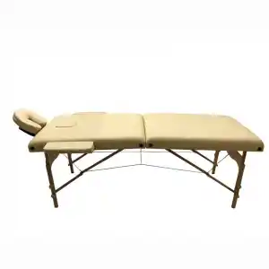 Comfort Plus Masaj Masası Bej | Ahşap Ayaklı, Ayarlanabilir Yükseklik, Taşıma Çantalı GM-201