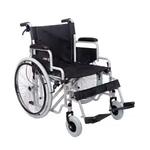 Comfort Plus Tekerlekli Sandalye Beyaz | 55 cm Geniş Oturum, Çift Makaslı Çelik Şase, DM-312