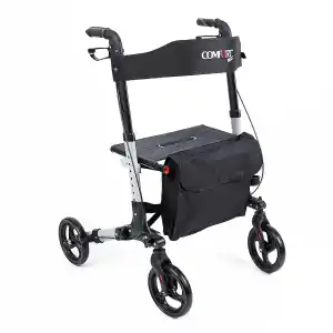 Comfort Plus Rolatör Yürüteç Gri | Alüminyum Gövde, Katlanabilir, Oturmalı, Frenli ve Dolgu Tekerlekli DM-9102