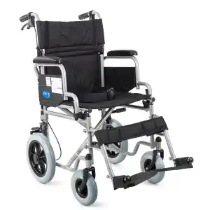 Comfort Plus Transfer Tekerlekli Sandalye Lacivert | Mini Yapı, Refakatçi Frenli, Çelik Şase DM-327 Mini 45cm