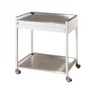 Cihaz ve Pansuman Arabası | Paslanmaz Üst ve Alt Tezgahlı, Çekmeceli, Antibakteriyel Gövdeli E-237/A