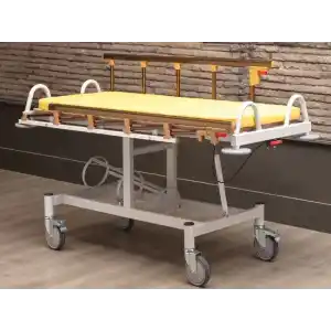 Pediatrik Turuncu Sedye | Manuel Sırt Ayarlı, Trendelenburg ve Emniyet Kemerli TM-K2215