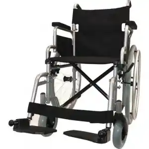 Poylin Manuel Tekerlekli Sandalye | Katlanabilir Sırtlı Çelik Şase, Bas-Çıkar Tekerlekli, Antibakteriyel Döşemeli P111