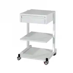 Raflı Ve Çekmeceli Cihaz Arabası | Üç Katlı,Metal Gövde, Antibakteriyel Boyalı, Antistatik Tekerlekli E-234/A