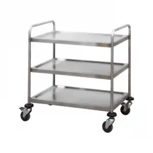 Üç Katlı Paslanmaz Çelik Malzeme Arabası | Endüstriyel Taşıma ve Servis Arabası E-261/A