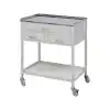 3 Çekmeceli Pansuman ve Cihaz Arabası | Paslanmaz Üst Tezgahlı, Antibakteriyel Metal Gövde, Antistatik Tekerlekli E-238