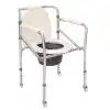 Comfort Plus Tuvaletli Sandalye | Katlanabilir Nikelaj Gövde, Antimikrobiyel Kapak, Sabitlemeli Tekerlekli DM-697