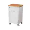 Hasta Başı Komodini | Antibakteriyel Boyalı Gövde, Ahşap Üst Tabla, ABS Tekerlekli E-270