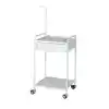 Serum Askılıklı ve Çekmeceli Cihaz Arabası | Metal Gövde, Antibakteriyel Boyalı, Antistatik Tekerlekli E-233/A