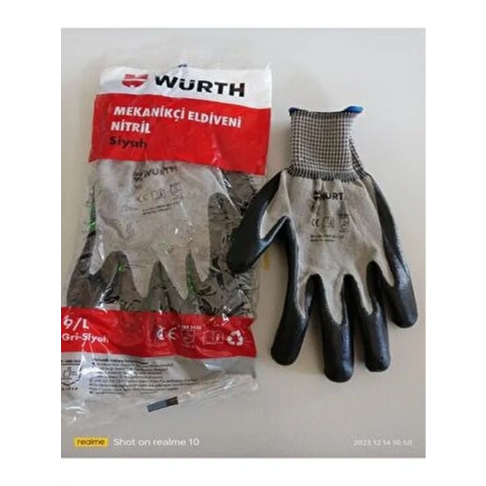 Würth Mekanikçi Siyah İş Eldiveni (9/L)