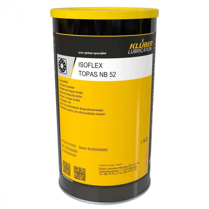 Klüber Isoflex Topas NB 52 1KG – Yüksek Hızlı Rulmanlar İçin Sessiz ve Uzun Ömürlü Sentetik Gres
