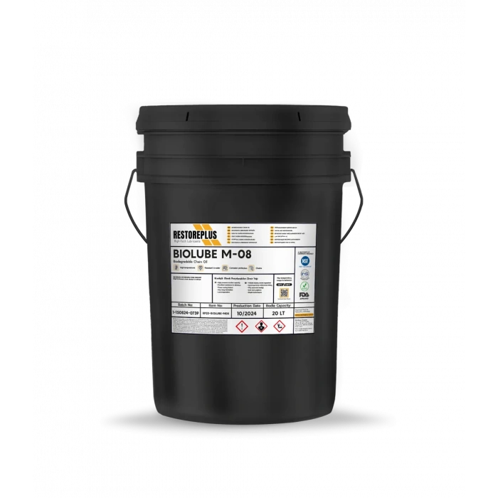 RESTOREPLUS BIOLUBE M-08 Zincir Yağı | Biyolojik Parçalanabilir Yağ (20 Lt)