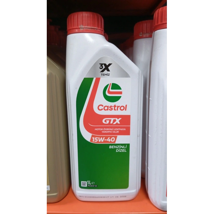 Castrol GTX 15W-40 1 Litre - Yüksek Kilometreli Araçlar İçin Motor Yağı