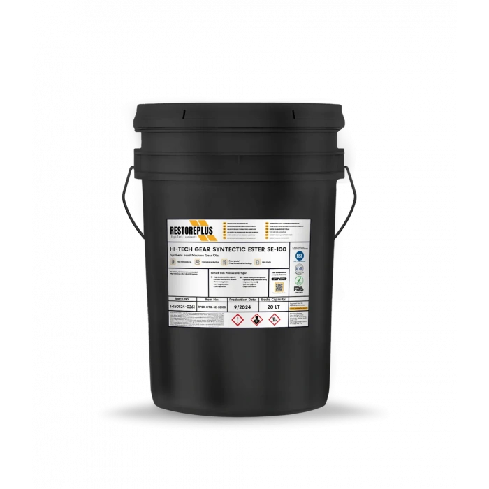 RESTOREPLUS Hi-Tech Gear Syntectic Ester SE-100 | Sentetik Gıda Dişli Yağı (20 Lt)