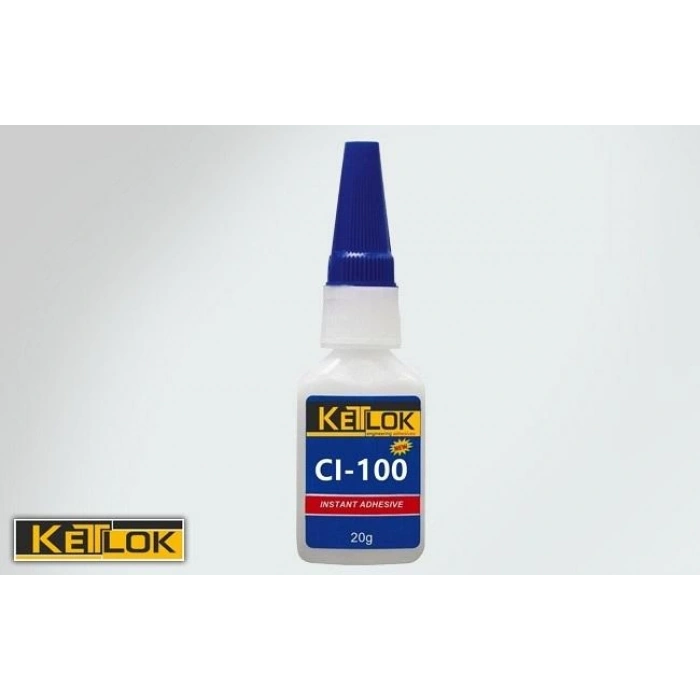 Ketlok Ci-100 Asi̇di̇k Yüzeyler Plasti̇k Ahşap Karton Deri̇ İçi̇n Hizli Yapiştirici 20 Gr 5 Sn Genel Amaçlı Hızlı Yapıştırıcı