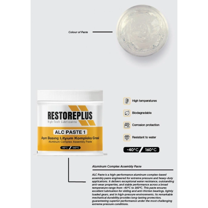 RESTOREPLUS ALC PASTE 1 | Alüminyum Kompleks Montaj Pastası (500 Gr)