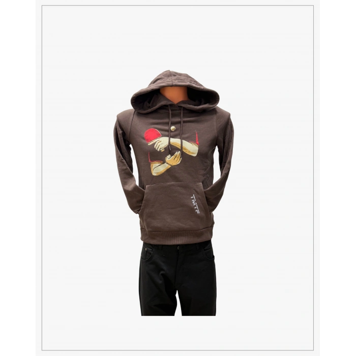 Backhand Servis Baskılı Kapüşonlu Sweatshirt