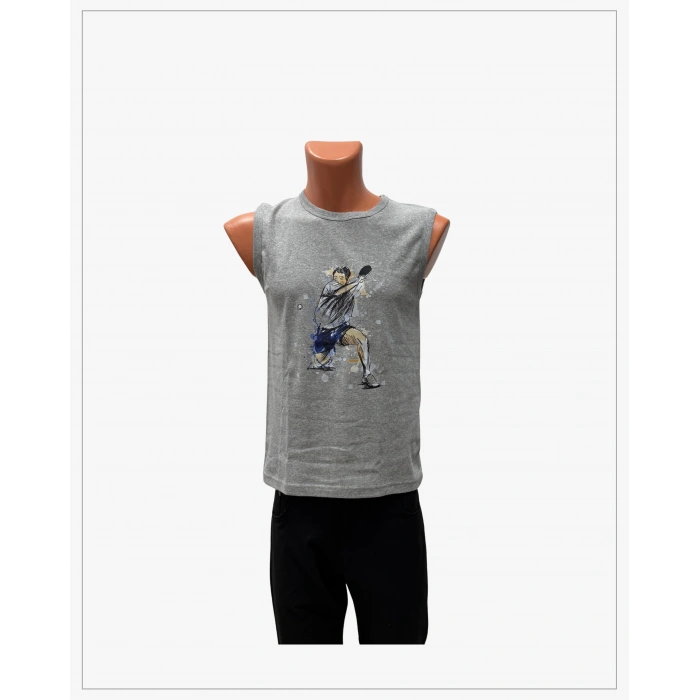 Forehand Spin Baskılı Sıfır Kol Tişört