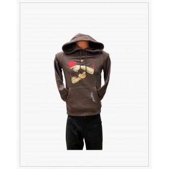 Backhand Servis Baskılı Kapüşonlu Sweatshirt