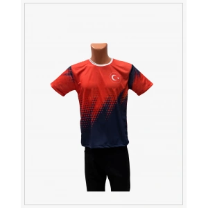 Lacivert Kırmızı Antrenman Tişört