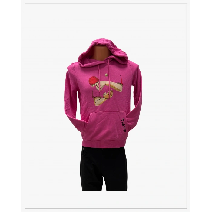 Backhand Servis Baskılı Kapüşonlu Sweatshirt