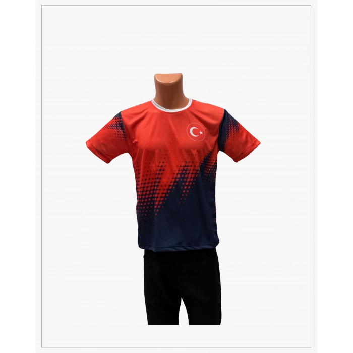 Lacivert Kırmızı Antrenman Tişört