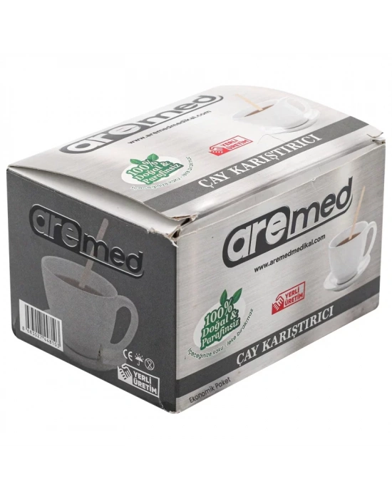 AREMED %100 DOĞAL AHŞAP KARIŞTIRICI 500LÜ 1 KOLİDE 24 ADET
