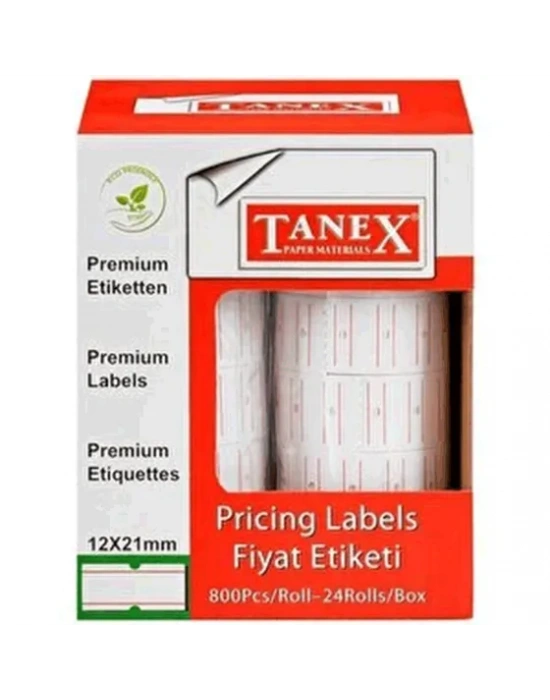 TANEX FİYAT ETİKETİ BEYAZ 12-21