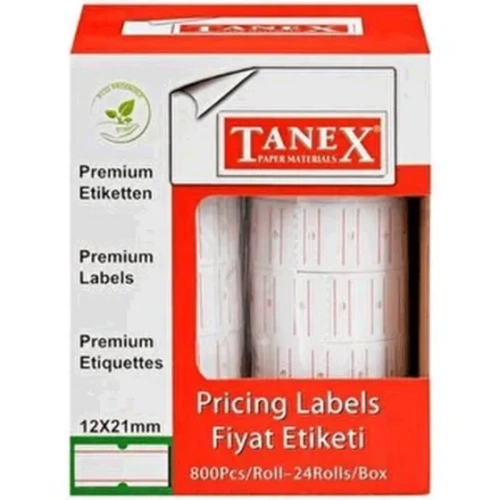 TANEX FİYAT ETİKETİ BEYAZ 12-21