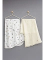 Zenessa Animal Müslin ve Pamuk Battaniye Seti (Emzik Tutacağı Hediye)