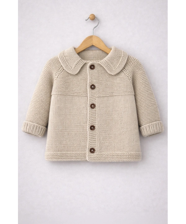 Zenessa El Örgüsü Yakalı Erkek Bebek Hırkası