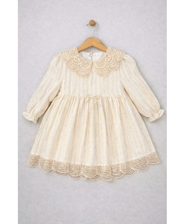 Zenessa Çizgili Müslin Kız Elbise