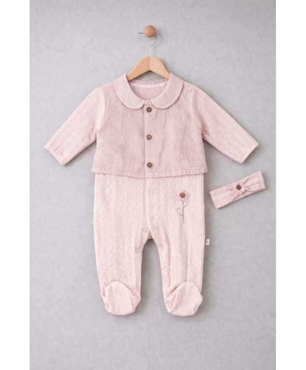 Zenessa Soft Flower Bandanalı Kız Tulum