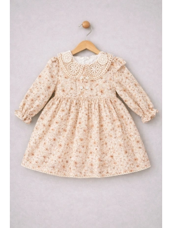 Zenessa Kırınkıl Çiçek Baskılı Kız Elbise